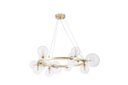Ver imagem 1 de Pendente Redondo Dourado com Globos Transparente 80cm 15g9 14603-pl