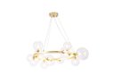 Ver imagem 2 de Pendente Redondo Dourado com Globos Transparente 80cm 15g9 14603-pl