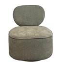 Ver imagem 2 de Poltrona Giratória com Encosto Curvo e Base Estofada Capri – Exclusiva Linho Verde