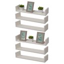 Ver imagem 2 de Kit 6 Prateleiras U 60 X 10cm Branca Suporte Invisível