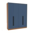 Ver imagem 2 de Guarda-roupa Casal Valência 4 Portas 4 Gavetas Freijó/azul - Politorno