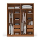 Ver imagem 3 de Guarda-roupa Casal Valência 4 Portas 4 Gavetas Freijó/azul - Politorno