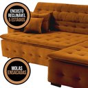 Ver imagem 7 de Sofá Retrátil e Reclinável com Chaise Orlando 2.20x2.10m- Sofisticato-terra