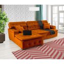Ver imagem 6 de Sofá Retrátil e Reclinável com Chaise Orlando 2.20x2.10m- Sofisticato-terra