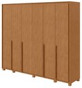 Ver imagem 1 de Guarda-Roupas Casal 6 Portas 8 Gavetas com Pés 100% MDF Imperatore - Lp - Rei de Casa Amendoa Clean