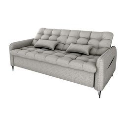 Sofá Cama Reclinável com Almofadas 3 Lugares 200cm Pillar Linho Mileniun Saturno Cinza Matrix - 2