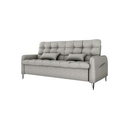 Sofá Cama Reclinável com Almofadas 3 Lugares 200cm Pillar Linho Mileniun Saturno Cinza Matrix - 1