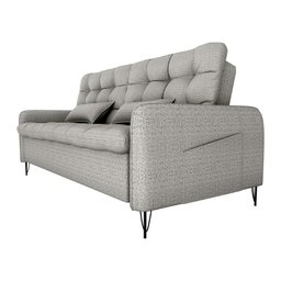 Sofá Cama Reclinável com Almofadas 3 Lugares 200cm Pillar Linho Mileniun Saturno Cinza Matrix - 4