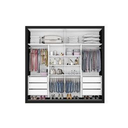 Guarda Roupa Casal com Espelho 6 Gavetas Sevilha - Preto - 2