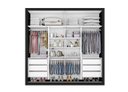 Ver imagem 2 de Guarda Roupa Casal com Espelho 6 Gavetas Sevilha - Preto