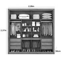 Ver imagem 3 de Guarda Roupa Casal com Espelho 6 Gavetas Sevilha - Preto