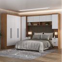 Ver imagem 1 de Quarto Completo 10 Portas 8 Gavetas 7 Peças Viena Espresso Móveis Marrom/Nogal/Branco