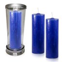 Ver imagem 1 de Kit Copo Suporte Vidro para Vela + 3 Velas Votivas 7 Dias Azul Marinho 250g