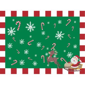 Jogo Americano Descartável Bengala de Natal 6 Unidades