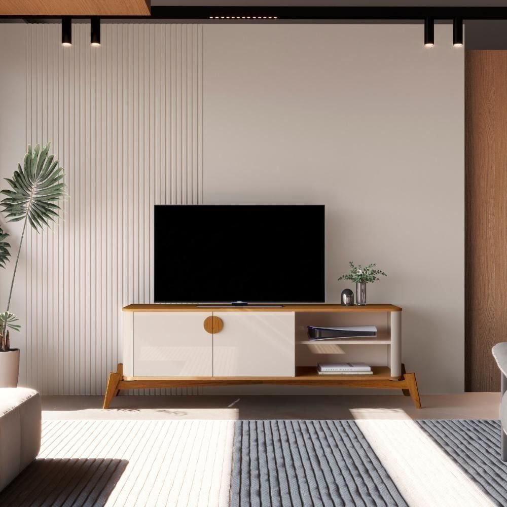 Rack para Tv 75 Polegadas Adamantina 1800 Off White | MadeiraMadeira