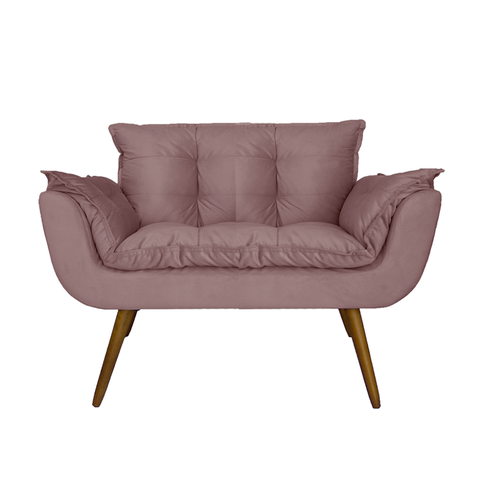 Namoradeira Poltrona Sofá 2 Lugares Sala de Estar Opala Suede Rosê - LM DECOR