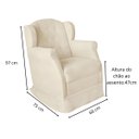 Ver imagem 7 de Poltrona Decorativa Amamentação Balanço e Puff Quarto Mamãe Bebê Suede:bege