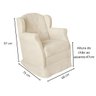 Poltrona Decorativa Amamentação Balanço e Puff Quarto Mamãe Bebê Suede:bege - 7