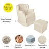 Poltrona Decorativa Amamentação Balanço e Puff Quarto Mamãe Bebê Suede:bege - 8