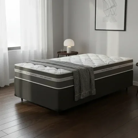 Cama Box com Colchão de Molas Ensacadas Luve Solteiro 88cm