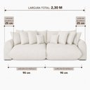 Ver imagem 4 de Sofá Retrátil 3 Lugares Bouclê Armani 2,30 Mts Marfim