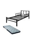 Ver imagem 1 de Cama Solteiro Tubolar/aço, Colchao D28 Alojamento,dormitorio:cama e Colchao/preto