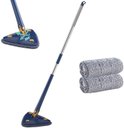 Ver imagem 1 de Mop Esfregão Limpeza Triangular Giratório Ajustável Limpador de parede de microfibra Triangle Mop C/