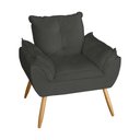 Ver imagem 2 de Poltrona Decorativa Opala Suede Cinza - MV Estofados Shop