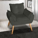 Ver imagem 1 de Poltrona Decorativa Opala Suede Cinza - MV Estofados Shop