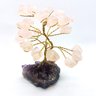 Árvore Pedra Natural Quartzo Rosa Base Drusa Ametista 10cm - 2