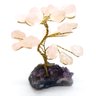 Árvore Pedra Natural Quartzo Rosa Base Drusa Ametista 10cm - 3