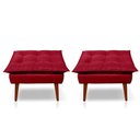 Ver imagem 3 de Kit C/02 Poltronas Opala + 02 Puff Opala Elegante Suede Vermelho