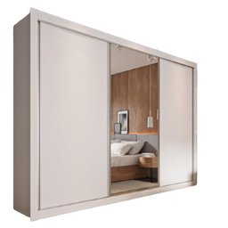 Guarda Roupa Cavich 3 Portas 100% Mdf Branco Acetinado - Móveis Europa - 2
