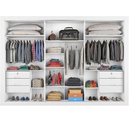 Guarda Roupa Cavich 3 Portas 100% Mdf Branco Acetinado - Móveis Europa - 3