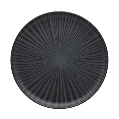 Prato Raso 26 Cm Oxford Porcelanas Flat Ônix Cor Preto
