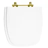 Assento Sanitário Fit Branco para vaso Celite Com Ferragem Dourada - 1