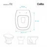 Assento Sanitário Fit Branco para vaso Celite Com Ferragem Dourada - 3