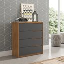 Ver imagem 3 de Cômoda Átria 4 Gavetas Demartêz Amêndola/Grafito
