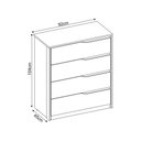 Ver imagem 4 de Cômoda Átria 4 Gavetas Demartêz Amêndola/Grafito