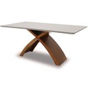 Ver imagem 1 de Mesa de Jantar Liz com Vidro Canto Garrafa Mmj-as As-castanho Claro/off White Laca 2,00m