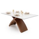 Ver imagem 3 de Mesa de Jantar Liz com Vidro Canto Garrafa Mmj-as As-castanho Claro/off White Laca 2,00m