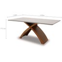 Ver imagem 2 de Mesa de Jantar Liz com Vidro Canto Garrafa Mmj-as As-castanho Claro/off White Laca 2,00m