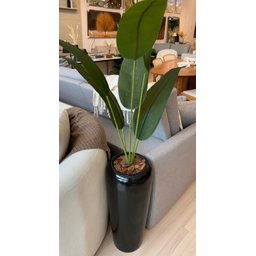 Vaso Decorativo Fibra de Vidro Florida M 80cm Preto - 5