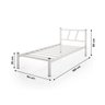 Cama Solteiro Bruna 100% de Aço Estilo Industrial - Branco - 5