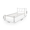 Ver imagem 5 de Cama Solteiro Bruna 100% de Aço Estilo Industrial - Branco
