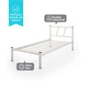 Cama Solteiro Bruna 100% de Aço Estilo Industrial - Branco - 3