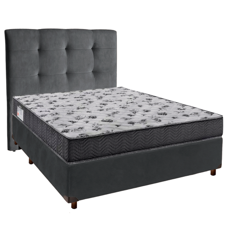 Cama Box + Colchão Casal Ortobom D33 Iso100 + Cabeceira Estofada