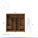 Ver imagem 6 de Guarda-Roupa Casal com Espelho 2 Portas de Correr 6 Gavetas Soho 240 cm - Canella c/ Off White