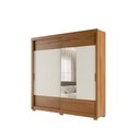 Ver imagem 4 de Guarda-Roupa Casal com Espelho 2 Portas de Correr 6 Gavetas Soho 240 cm - Canella c/ Off White