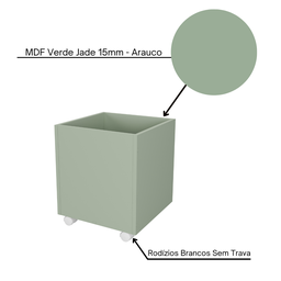 Baú Organizador de Brinquedos Mdf com Rodízios Plancasa Verde Jade - 6